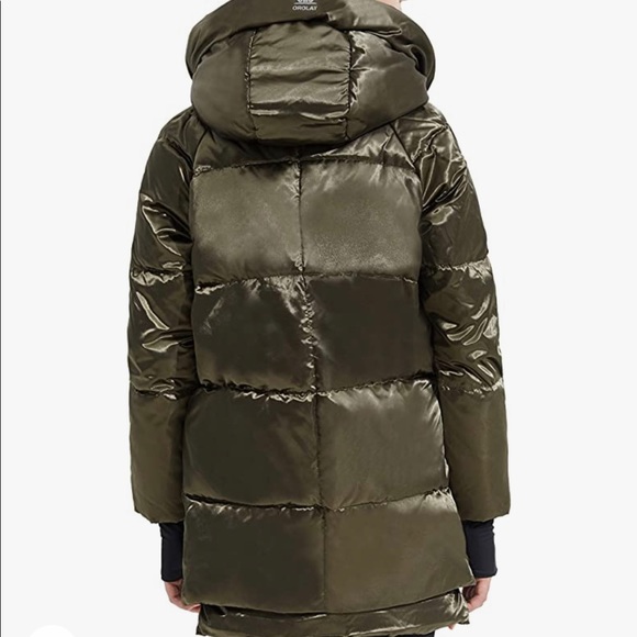 Orolay metallic green women’s thickened hooded down jacket - Picture 2 of 2